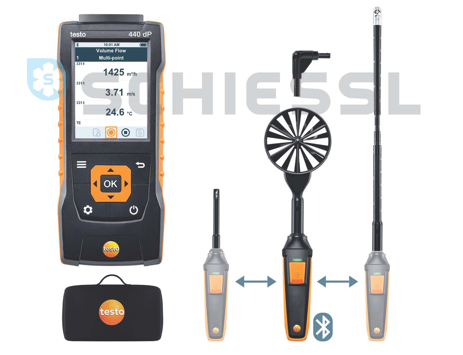 více o produktu - Sada 2 kombinovaná Testo 440 Delta P, pro měření prodění s Bluetooth, 0563 4410, Testo